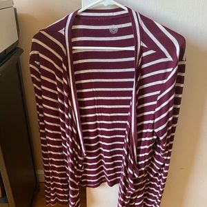 Red and White long cardigan